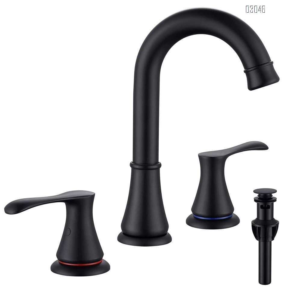 Brass Three-hole Separate bathroom sink basin faucet cold and hot  double handle brass wash basin faucet