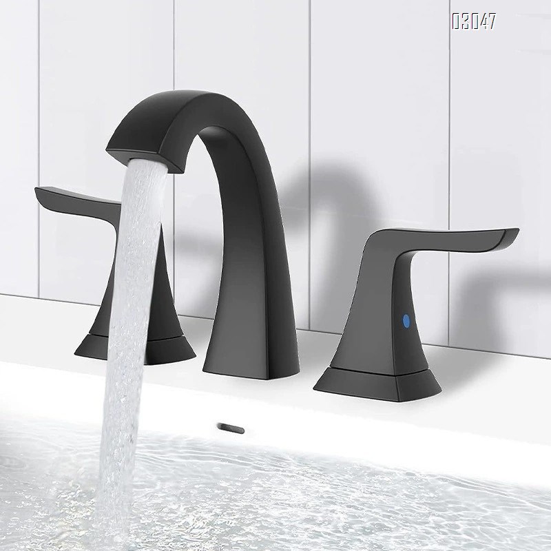 Brass Bathroom sink faucet for wash basin hotel sanitary three-hole faucet cold and hot water faucet for wash basin and wash