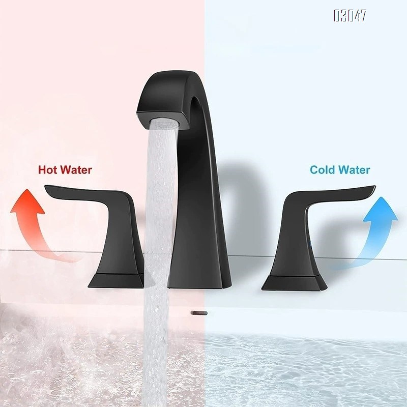 Brass Bathroom sink faucet for wash basin hotel sanitary three-hole faucet cold and hot water faucet for wash basin and wash