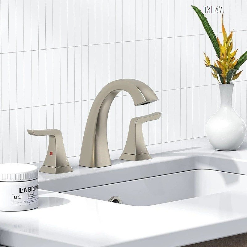 Brass Bathroom sink faucet for wash basin hotel sanitary three-hole faucet cold and hot water faucet for wash basin and wash