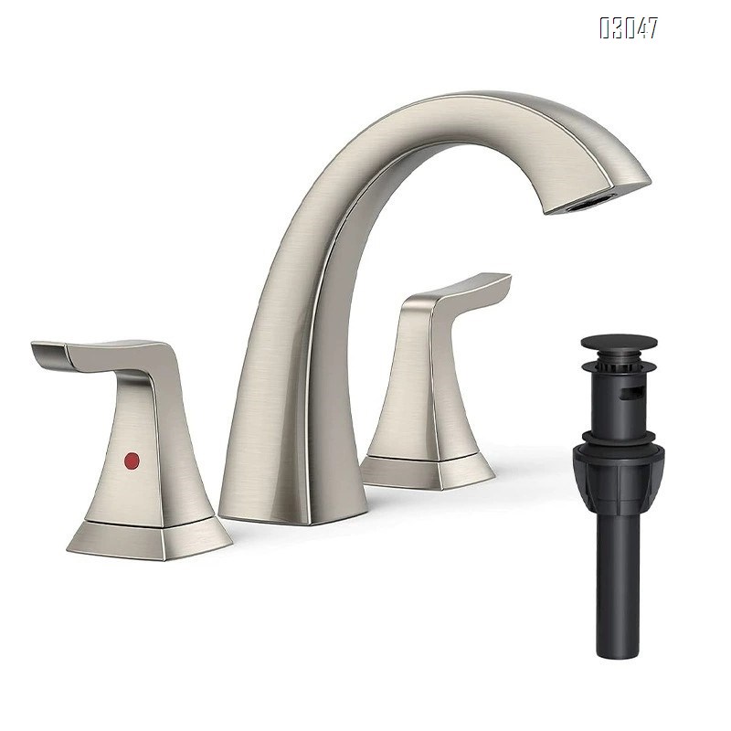 Brass Bathroom sink faucet for wash basin hotel sanitary three-hole faucet cold and hot water faucet for wash basin and wash