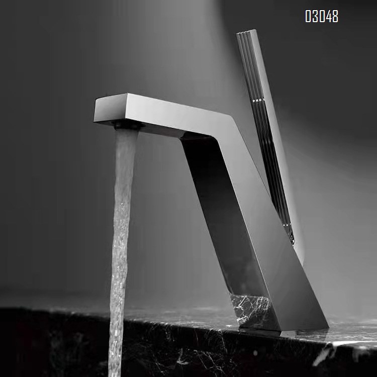 Brass wash basin faucet gunmetal gray white cold and hot single handle mixing valve bathroom vanity countertop basin
