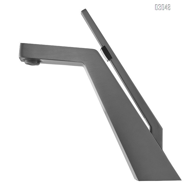 Brass wash basin faucet gunmetal gray white cold and hot single handle mixing valve bathroom vanity countertop basin