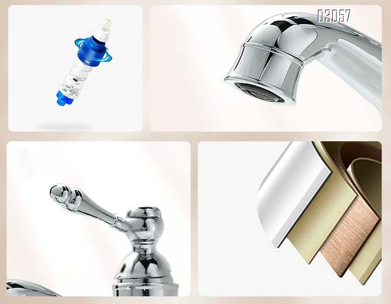 French vintage full Brass pull-out wash basin faucet under-counter basin cold and hot single hole faucet bathroom cabinet