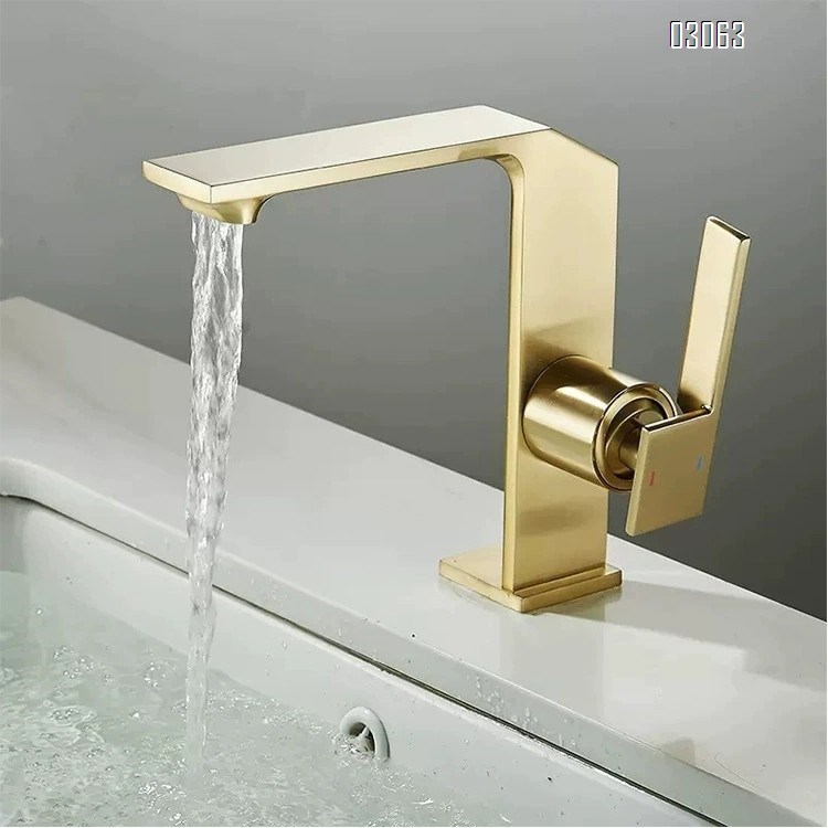 North European Nordic full Brass cold and hot basin faucet bathroom faucet for home side opening wash basin faucet