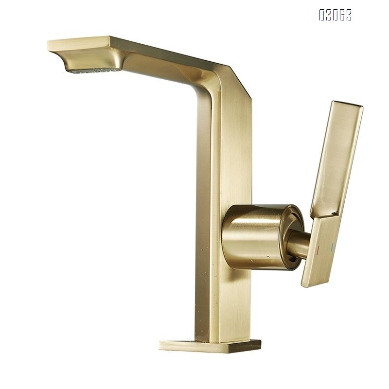 North European Nordic full Brass cold and hot basin faucet bathroom faucet for home side opening wash basin faucet