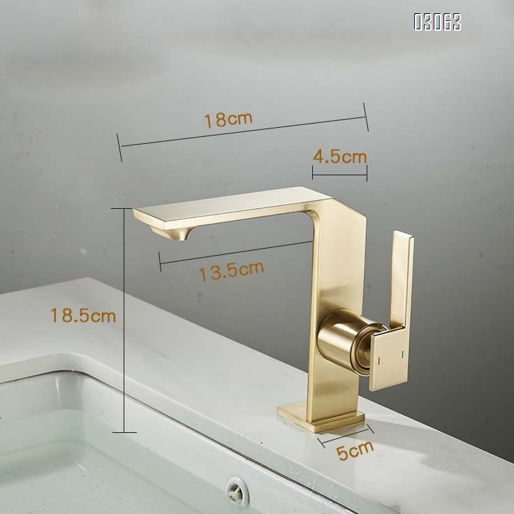 North European Nordic full Brass cold and hot basin faucet bathroom faucet for home side opening wash basin faucet
