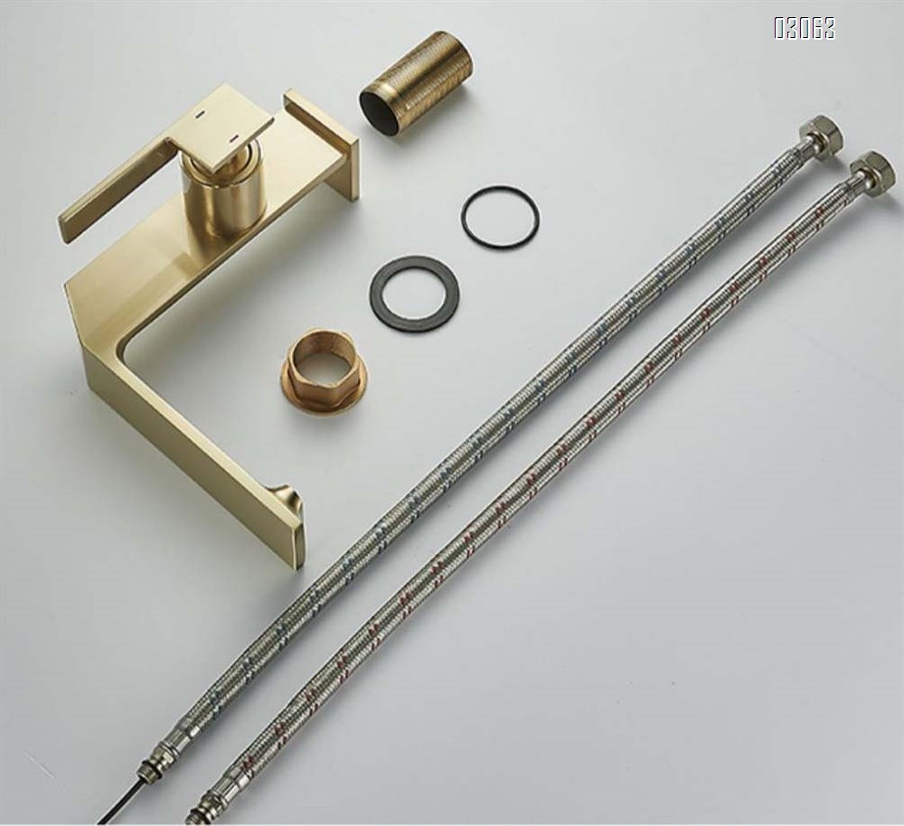 North European Nordic full Brass cold and hot basin faucet bathroom faucet for home side opening wash basin faucet