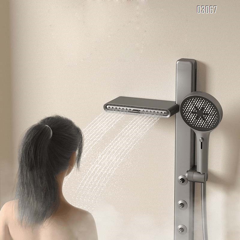 Gunmetal Grey full Brass shower set with digital spray head for home bathroom shower and bath pressure increase
