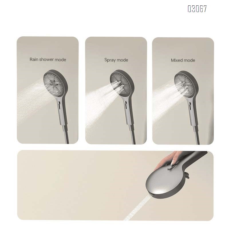 Gunmetal Grey full Brass shower set with digital spray head for home bathroom shower and bath pressure increase