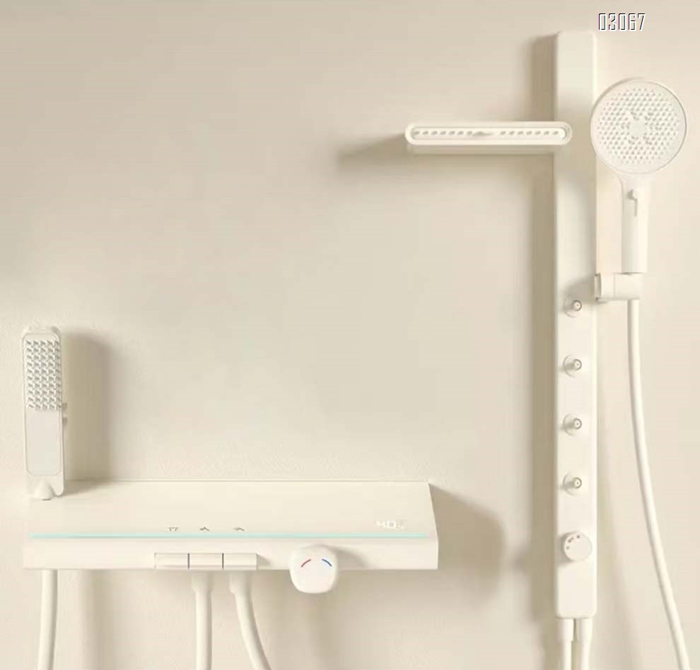 Gunmetal Grey full Brass shower set with digital spray head for home bathroom shower and bath pressure increase