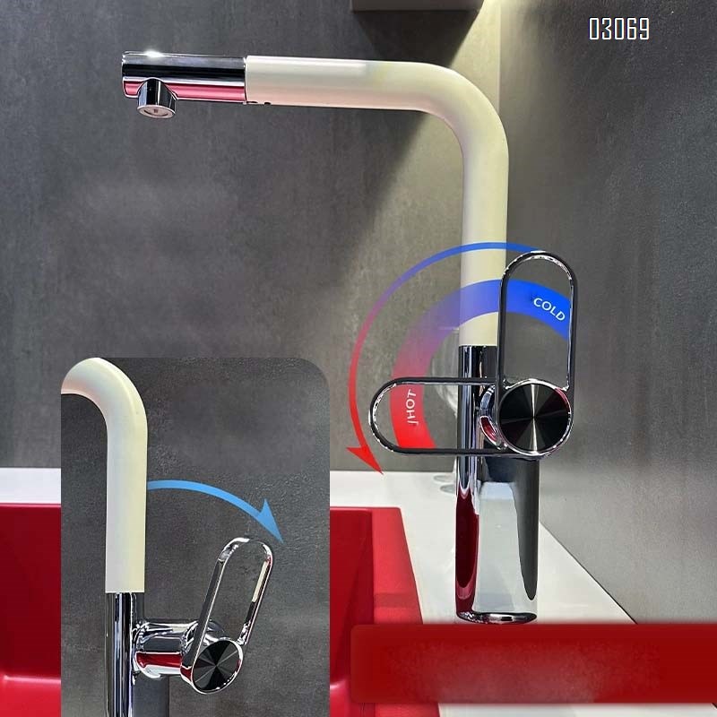 Gunmetal gray kitchen pull-out faucet with cold and hot water all-Brass vegetable sink satin finish wash basin faucet