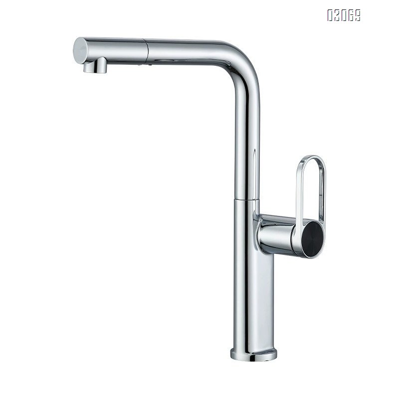 Gunmetal gray kitchen pull-out faucet with cold and hot water all-Brass vegetable sink satin finish wash basin faucet