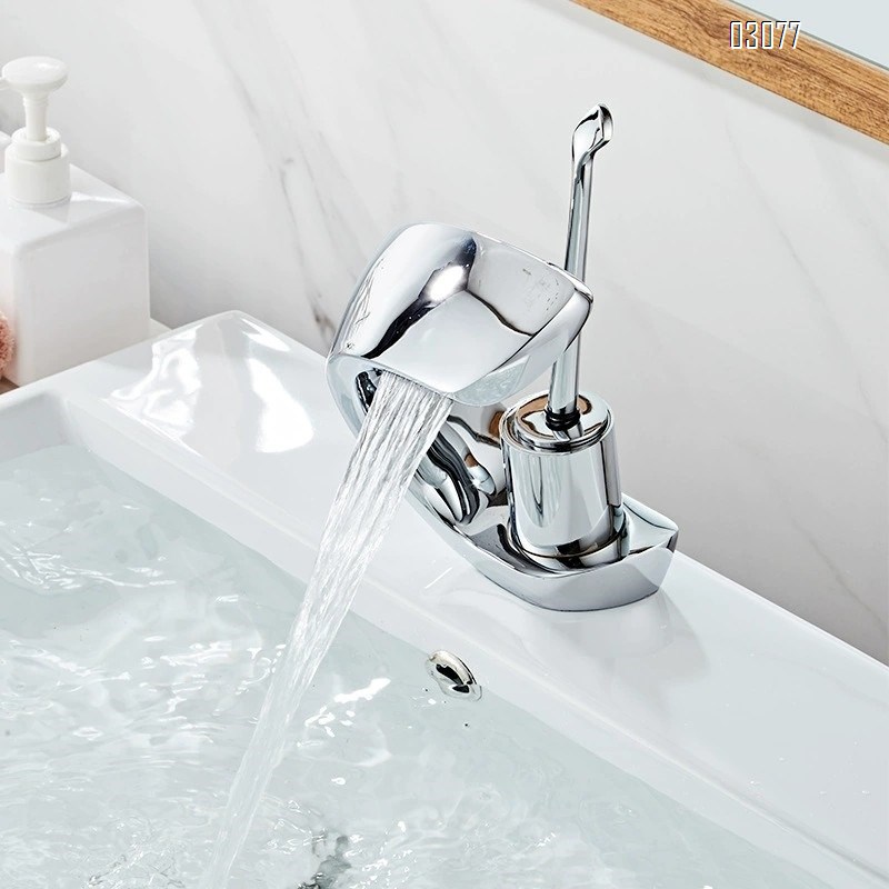 Luxury European style electroplated bathroom sink faucet brass electroplated wash basin cold and hot water Chrome faucet