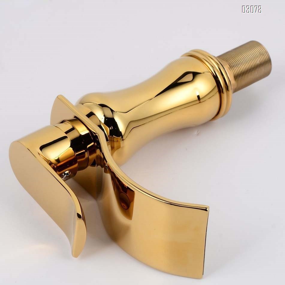 all Brass Bathroom sink Basin Faucets Single Hole and Single Handle Cold Hot Waterfall Faucets