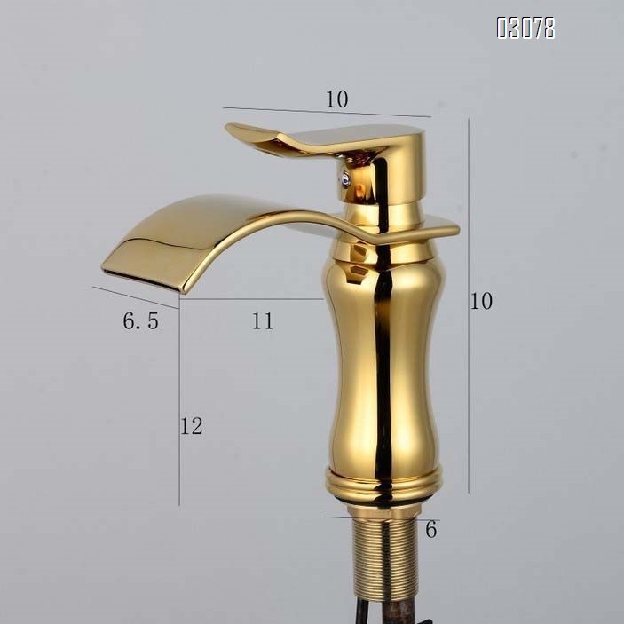 all Brass Bathroom sink Basin Faucets Single Hole and Single Handle Cold Hot Waterfall Faucets