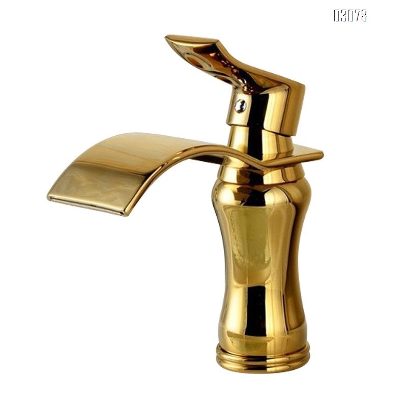 all Brass Bathroom sink Basin Faucets Single Hole and Single Handle Cold Hot Waterfall Faucets