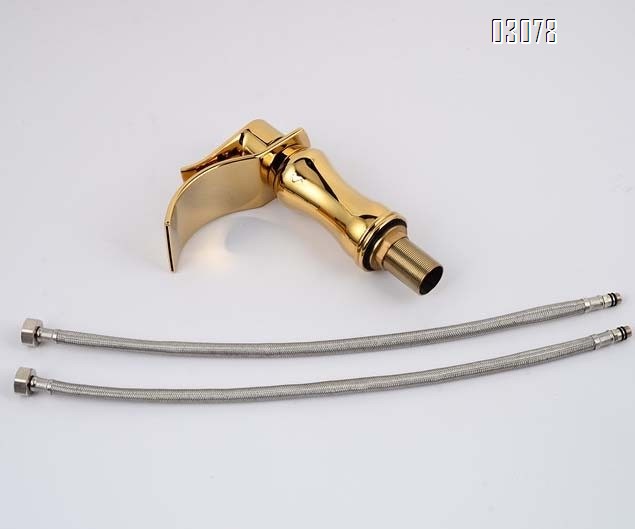 all Brass Bathroom sink Basin Faucets Single Hole and Single Handle Cold Hot Waterfall Faucets