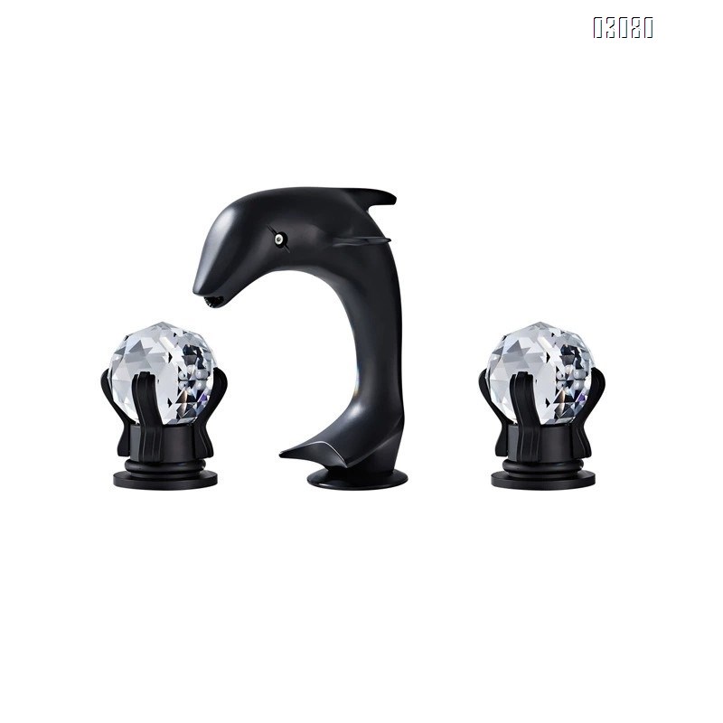 Crystal ball chrome black satin gold antique brass split three-piece set three five hole bathtub washbasin cold and hot water faucet