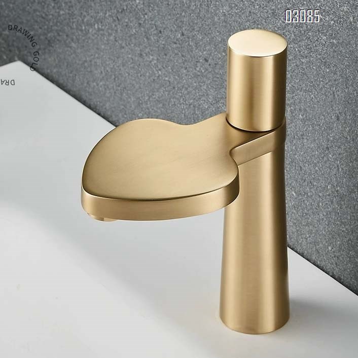 Stainless steel gold and black chrome single handle single hole double control basin art cold and hot water faucets Mixer SInk Tap ceramic valve core