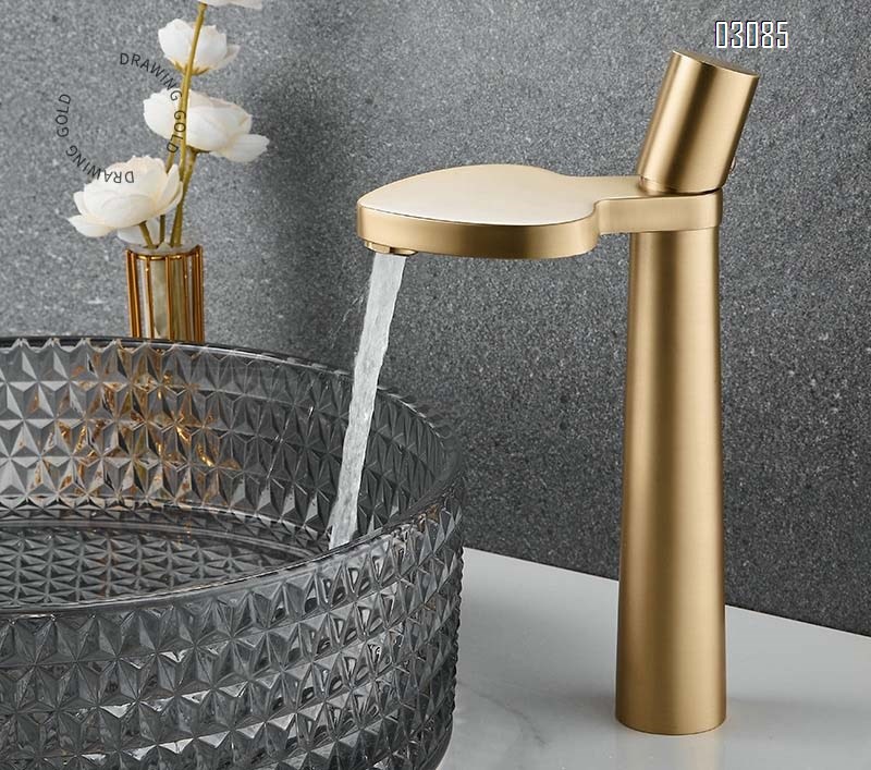 Stainless steel gold and black chrome single handle single hole double control basin art cold and hot water faucets Mixer SInk Tap ceramic valve core
