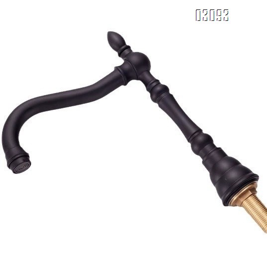 European All Brass Black Three-Hole Separate Basin Faucets Cold and hot water bathroom Sink Faucet with shower head