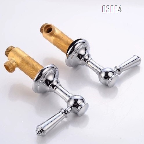 Chrome plated black antique brass vertical split three-hole Separate hot and cold water double handle three-piece set bathroom sink  basin faucets