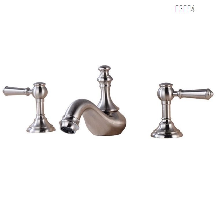 Chrome plated black antique brass vertical split three-hole Separate hot and cold water double handle three-piece set bathroom sink  basin faucets
