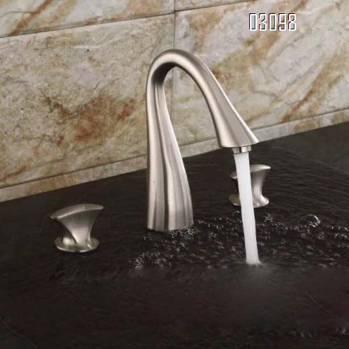 Chrome-plated  gold  black bronze split three-piece set sink faucet with a central split three-hole bathroom wash basin Faucet