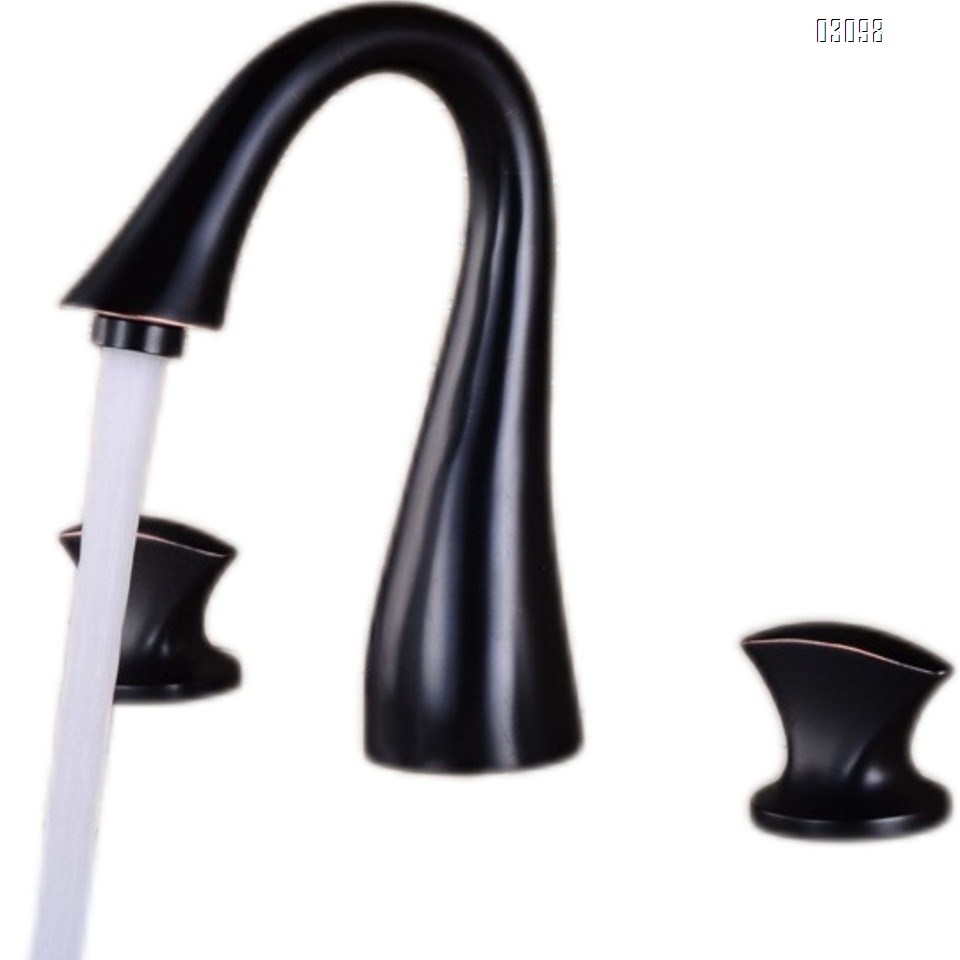 Chrome-plated  gold  black bronze split three-piece set sink faucet with a central split three-hole bathroom wash basin Faucet