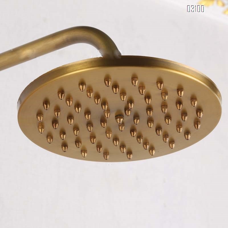 Brass Antique large apple three-speed shower head set bathroom European retro rain shower bathroom equipment