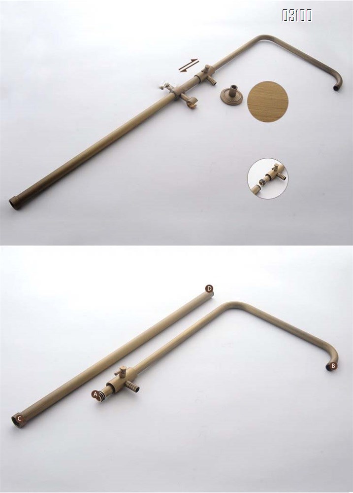 Brass Antique large apple three-speed shower head set bathroom European retro rain shower bathroom equipment