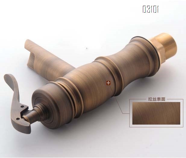 all Brass Luxury Single-hole antique European bathroom sink basin  faucet for cold and hot water in the washroom