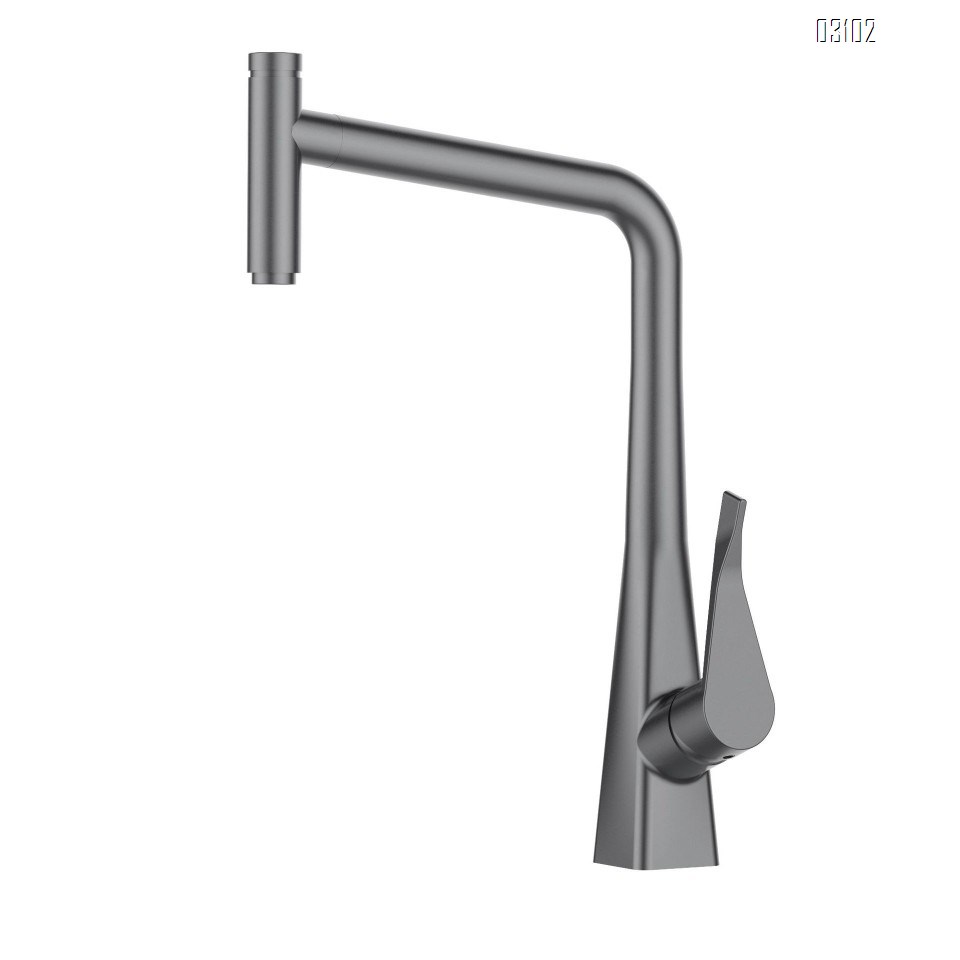 Gunmetal Grey pull-out kitchen faucet Brass vegetable sink wash basin extendable cold and hot water Rotation Swivel tap
