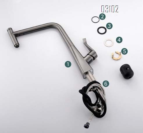 Gunmetal Grey pull-out kitchen faucet Brass vegetable sink wash basin extendable cold and hot water Rotation Swivel tap