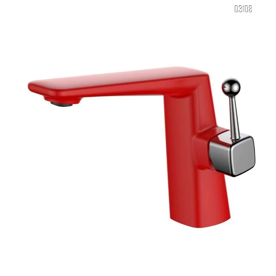 Red and green cold and hot faucets for washbasin bathroom all Brass wash basin for home and hotel use