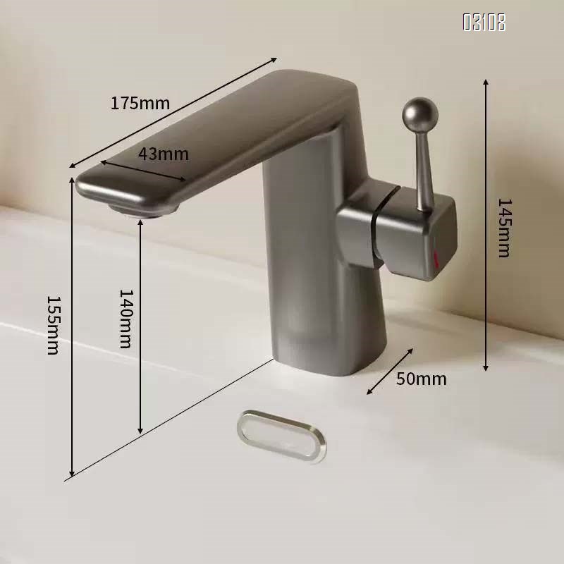 Red and green cold and hot faucets for washbasin bathroom all Brass wash basin for home and hotel use