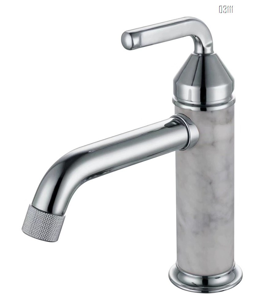 Modern European style faucet made of jade stone for cold and hot water simple design suitable for hotel engineering wash basin Brass faucet