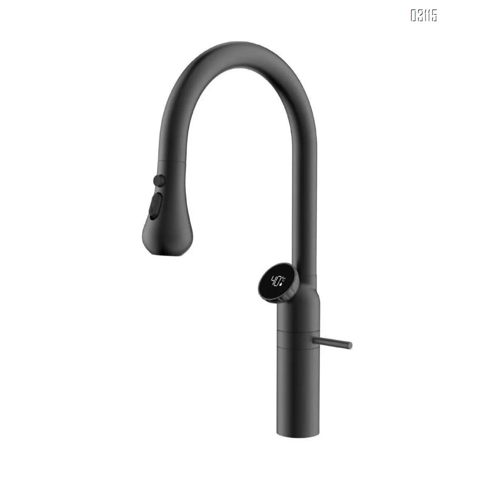 Kitchen pull-down faucet cold and hot wash basin gun ash pool sink washing machine rotating telescopic home use