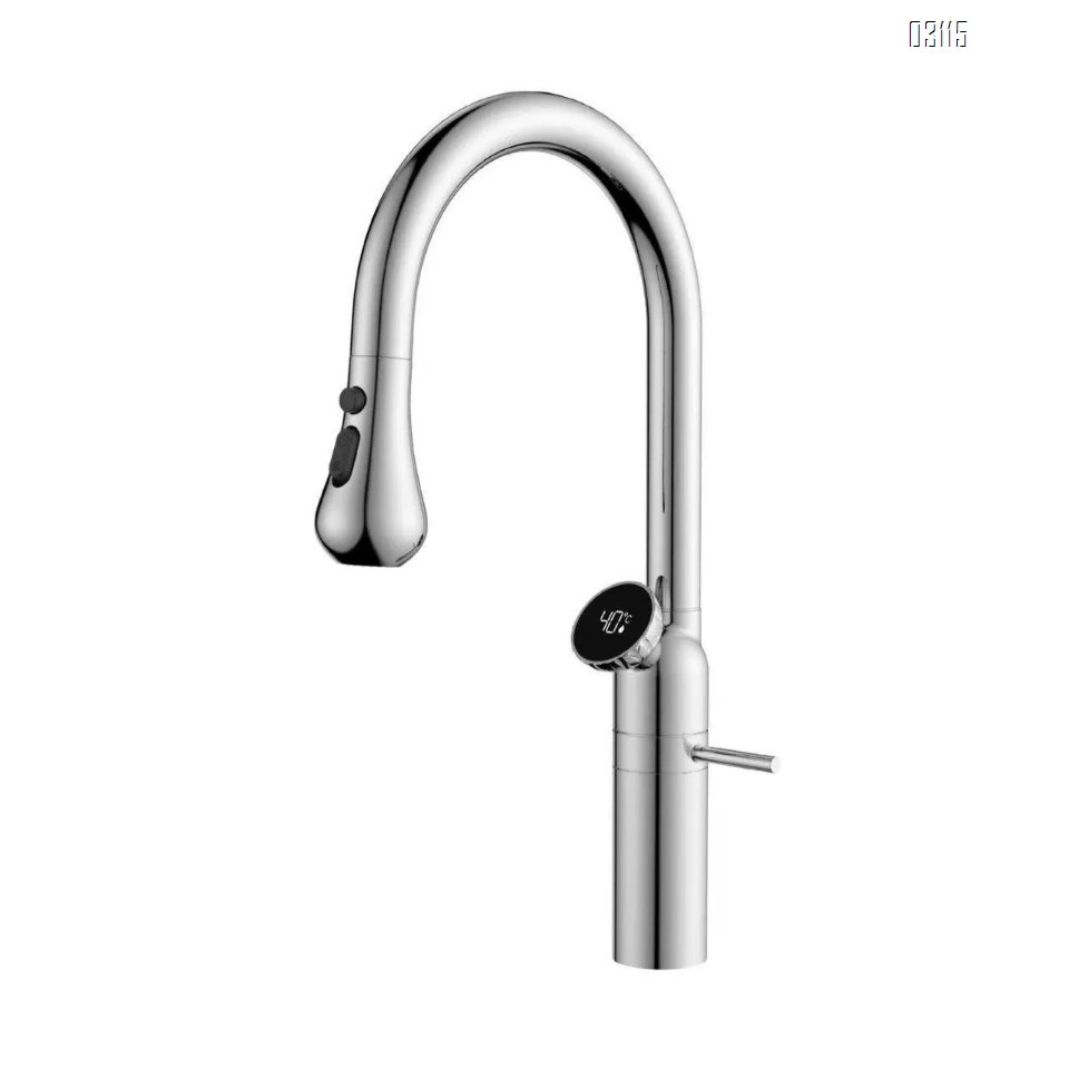Kitchen pull-down faucet cold and hot wash basin gun ash pool sink washing machine rotating telescopic home use