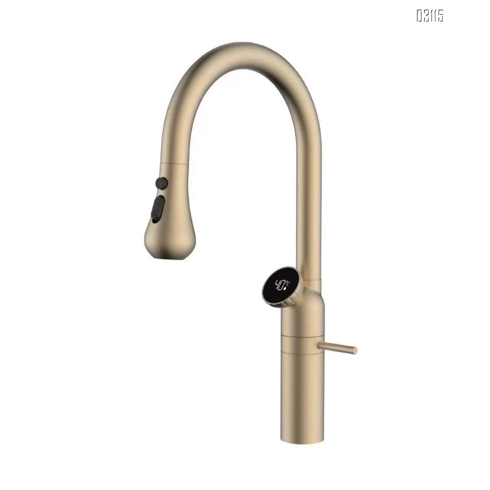 Kitchen pull-down faucet cold and hot wash basin gun ash pool sink washing machine rotating telescopic home use