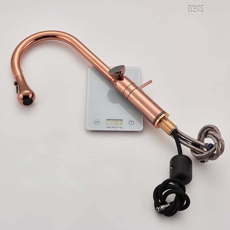 Kitchen pull-down faucet cold and hot wash basin gun ash pool sink washing machine rotating telescopic home use