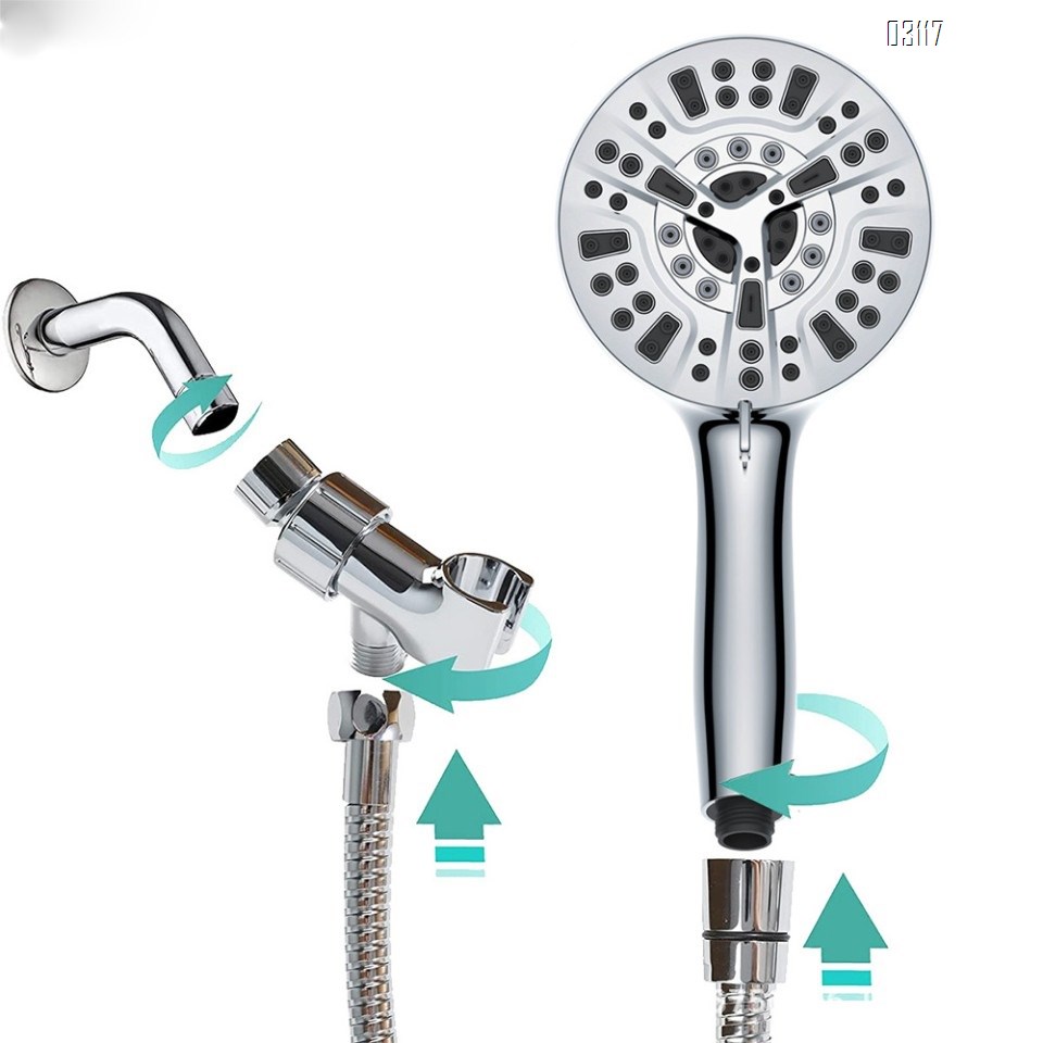 8 Functions Shower Head with Handheld, High Pressure Shower Head Set with Hose Adjustable Bracket for Bathroom