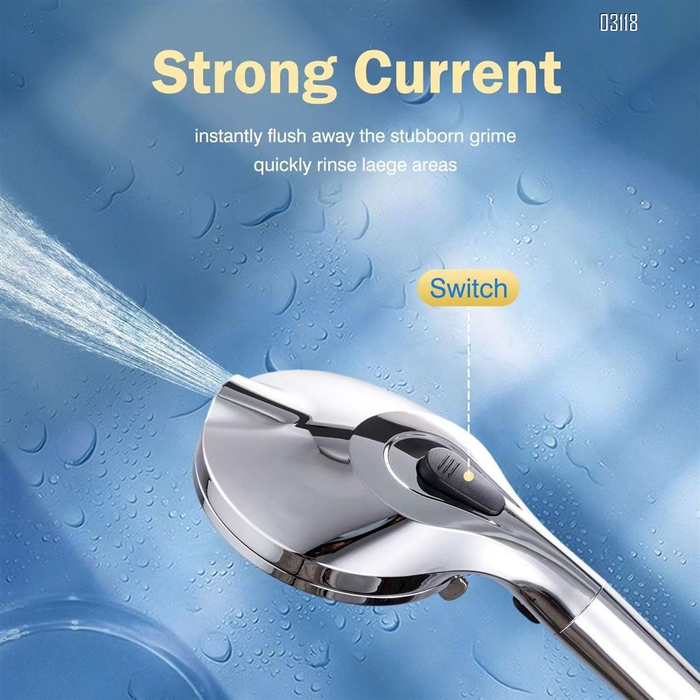 Filtered Handheld Shower Head, 7 Spray Mode Shower Head with Stainless Hose, Bracket  for Hard Water Remove Chlorine