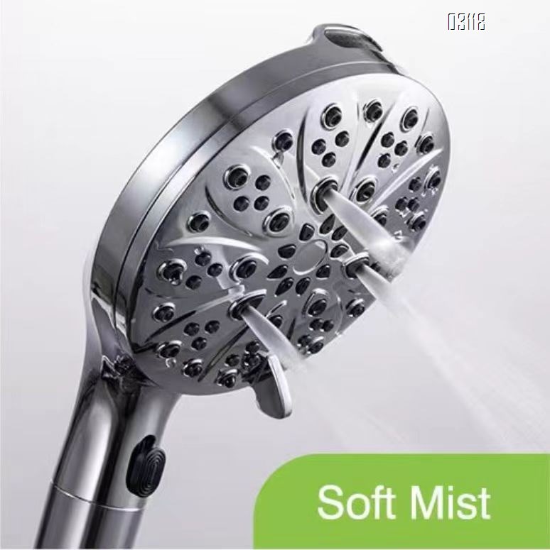 Filtered Handheld Shower Head, 7 Spray Mode Shower Head with Stainless Hose, Bracket  for Hard Water Remove Chlorine