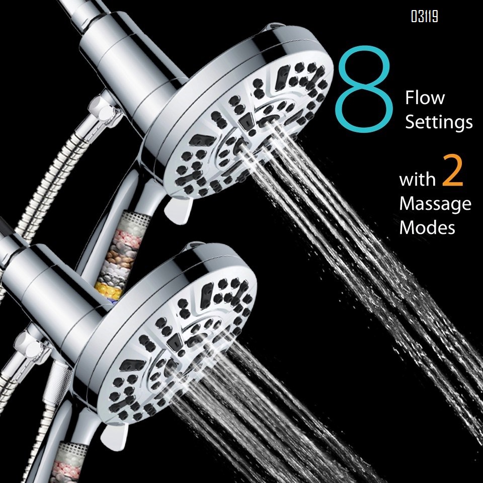 Magnetic Guidance Docking System High-Pressure 10 Settings Handheld Shower Head with Bracket Stainless Steel Hose,Chrome