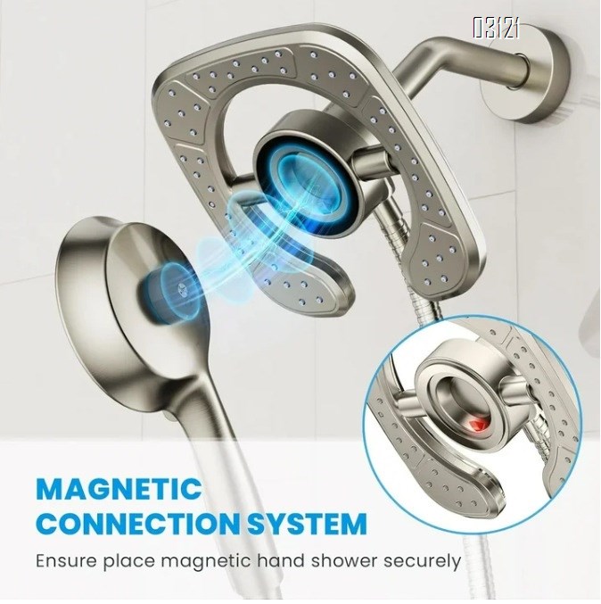 Filtered Shower Head with Handheld, 5-Spray Setting Detachable Showerhead with Filters for Hard Water Remove Chlorine , Chrome