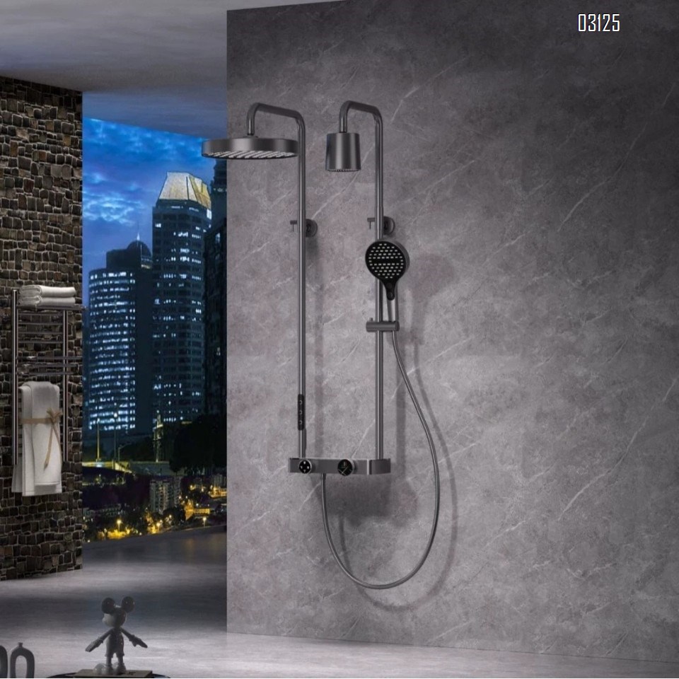 Large storage luxury four-function shower head water-saving dual top spray multi-functional pressure-increasing hand shower set