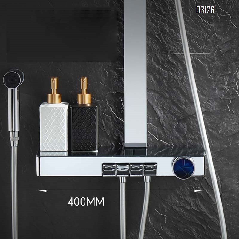 New large storage shower set square shower digital display magnetic suction spray gun  top spray hand spray set