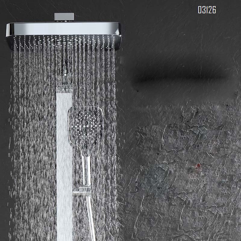 New large storage shower set square shower digital display magnetic suction spray gun  top spray hand spray set